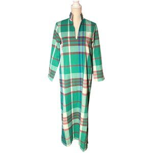 NWT Petit Peony Kate Caftan in Kensington Plaid M medium green dress maxi